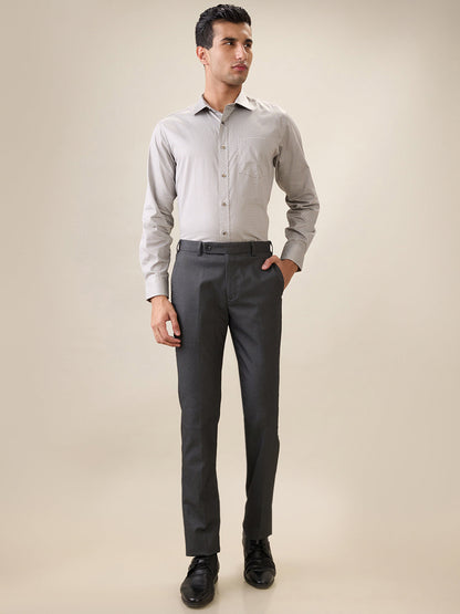 Park Avenue Men Brown Printed Regular Fit Cotton Full Sleeve Ainsley Collar Formal Shirt