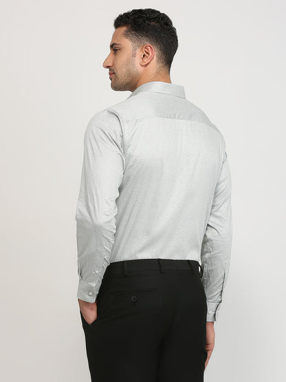 Park Avenue Men Grey Printed Regular Fit Cotton Formal Shirt