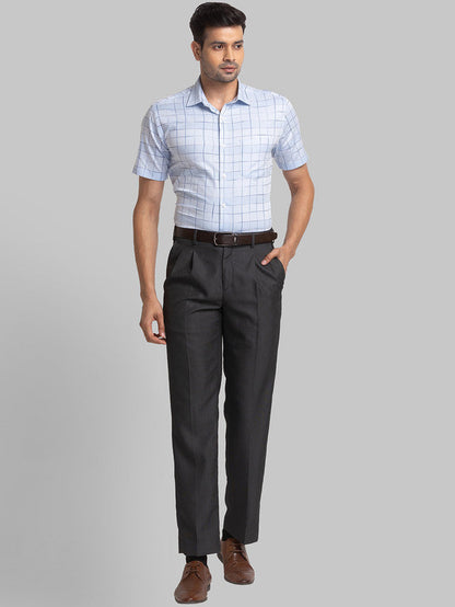 Park Avenue Blue Checks Regular Fit Cotton Formal Shirt