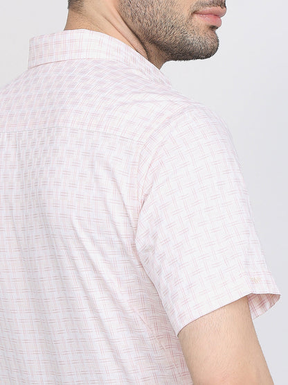 Park Avenue Men Orange Checks Regular Fit Cotton Formal Shirt