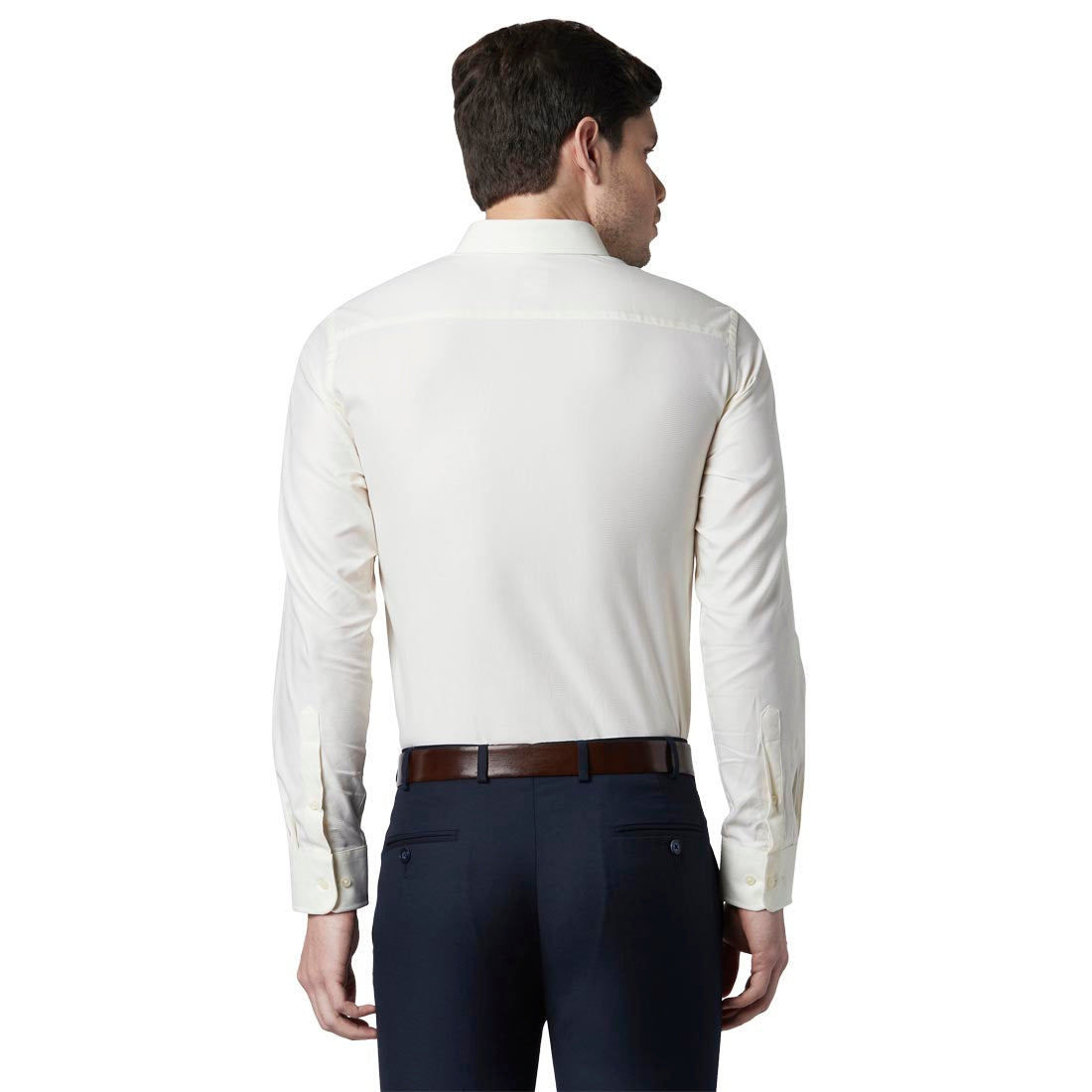 Park Avenue Men Yellow Structure Regular Fit Cotton Shirt