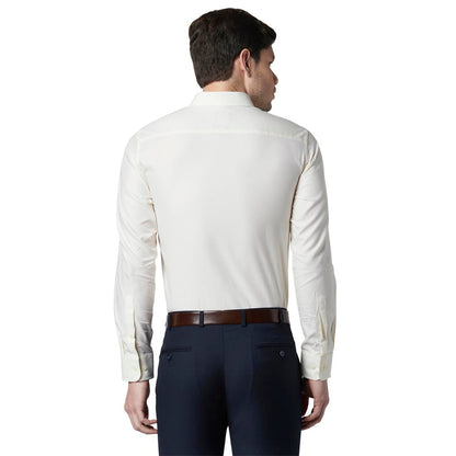 Park Avenue Men Yellow Structure Regular Fit Cotton Shirt