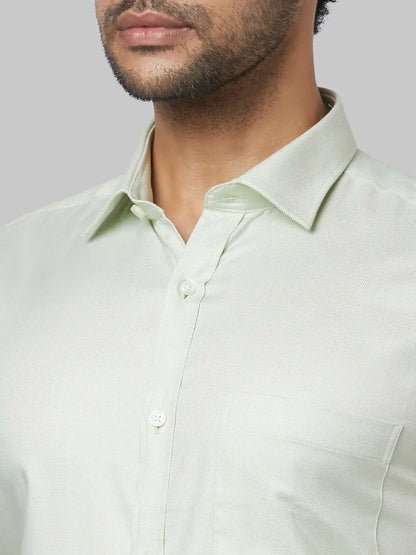 Park Avenue Men Green Structure Slim Fit Cotton Shirt