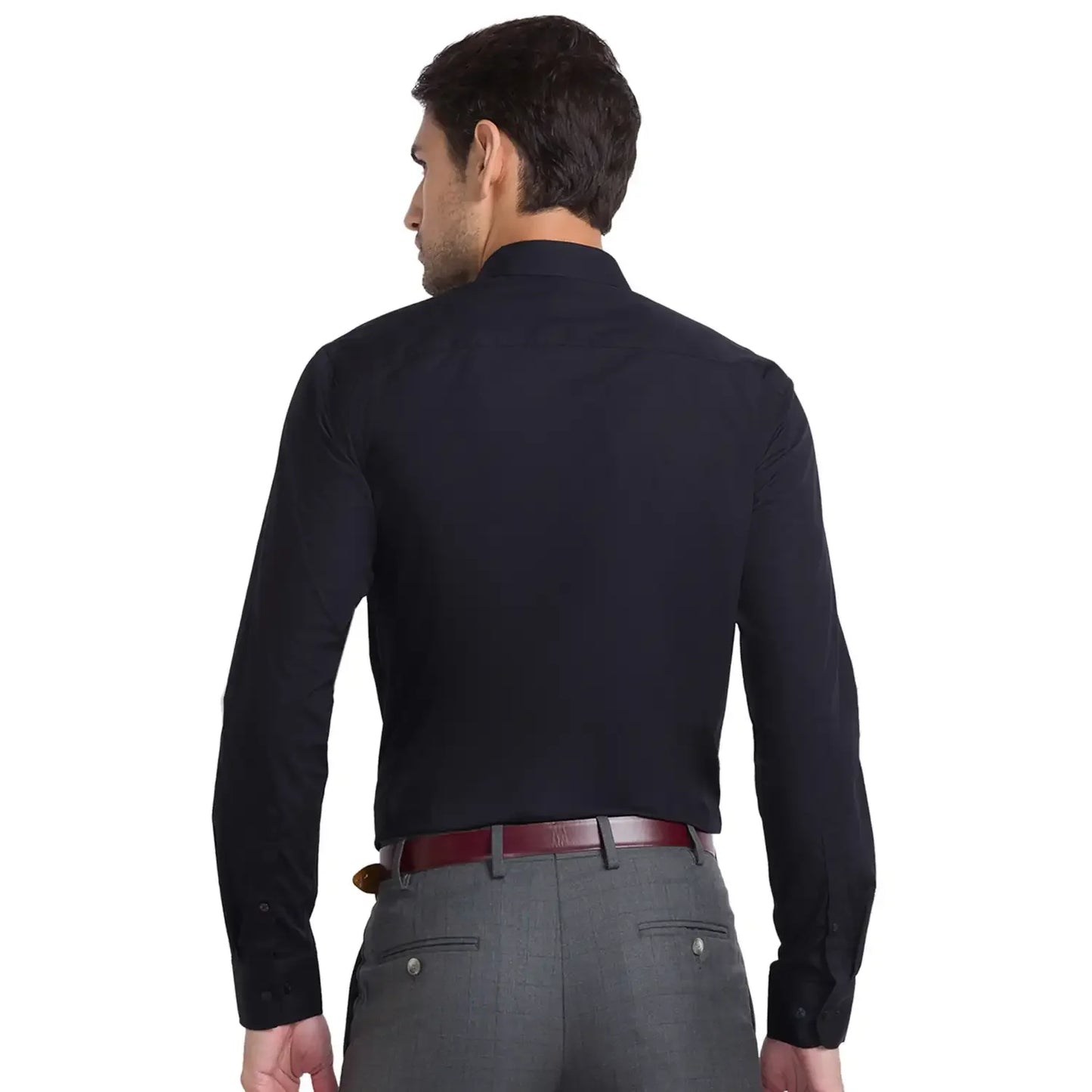 Men Black Slim Fit Cotton Shirts