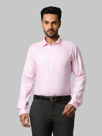 Men Red Slim Fit Structure Cotton Shirts