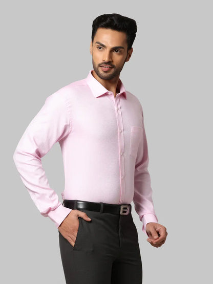 Men Red Slim Fit Structure Cotton Shirts