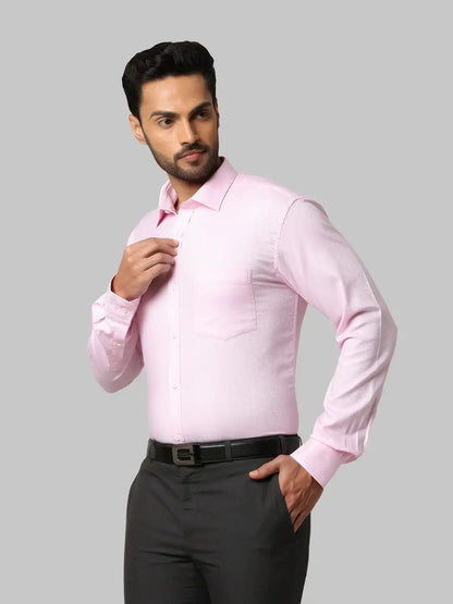 Men Red Slim Fit Structure Cotton Shirts