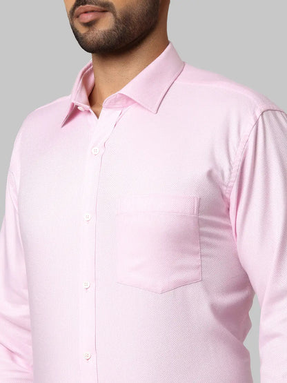 Men Red Slim Fit Structure Cotton Shirts