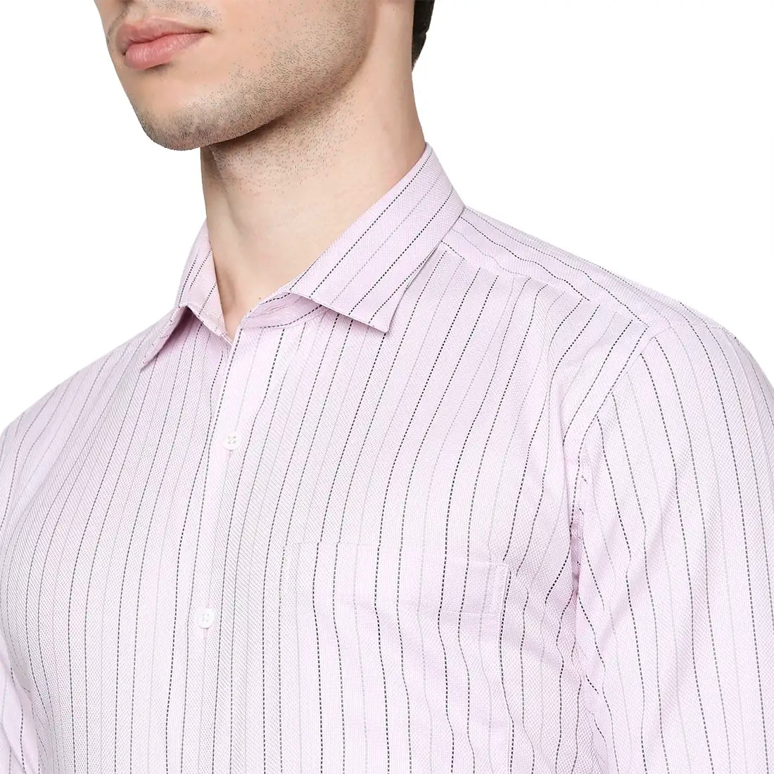 Men Red Slim Fit Stripe Cotton Shirts
