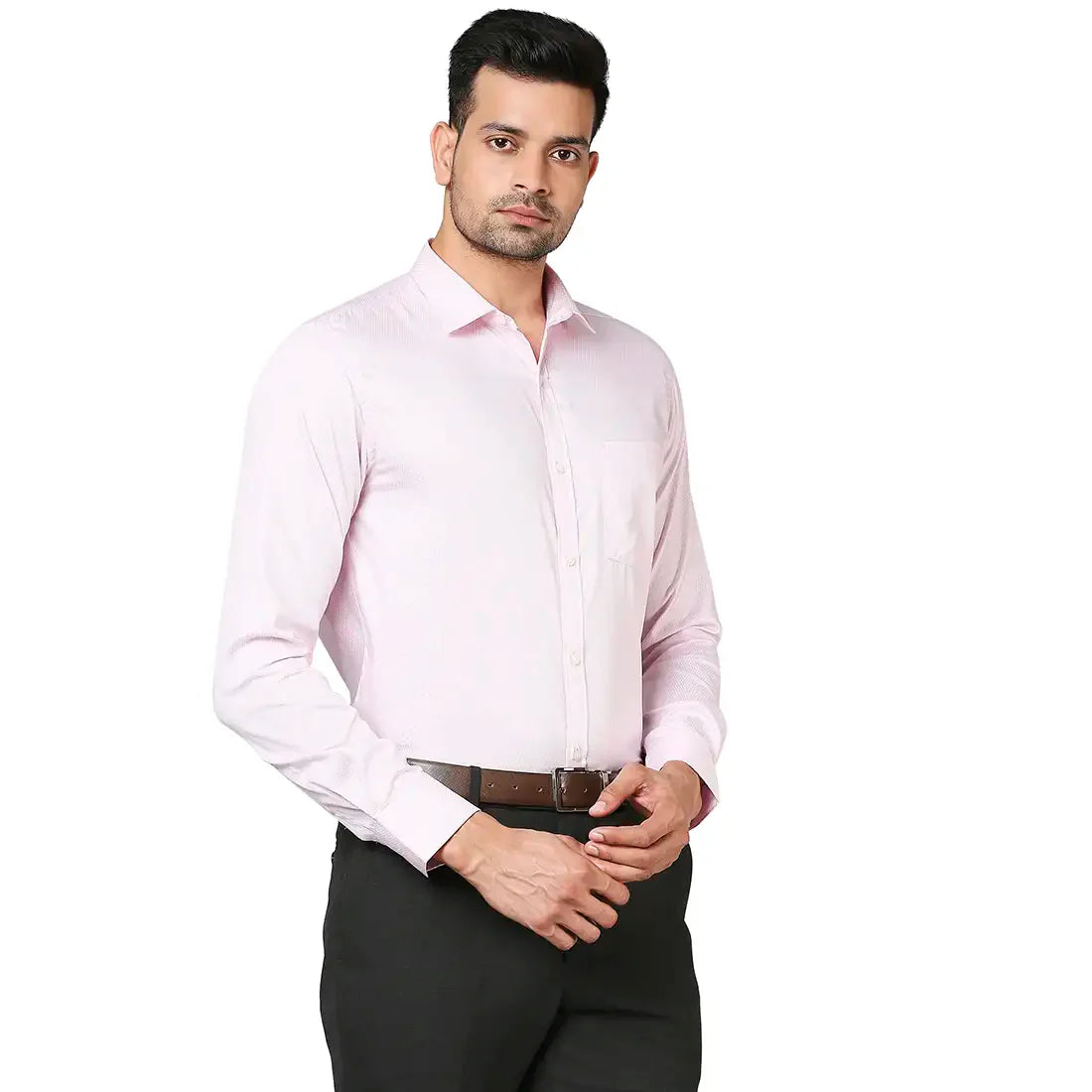 Men Red Slim Fit Stripe Cotton Shirts