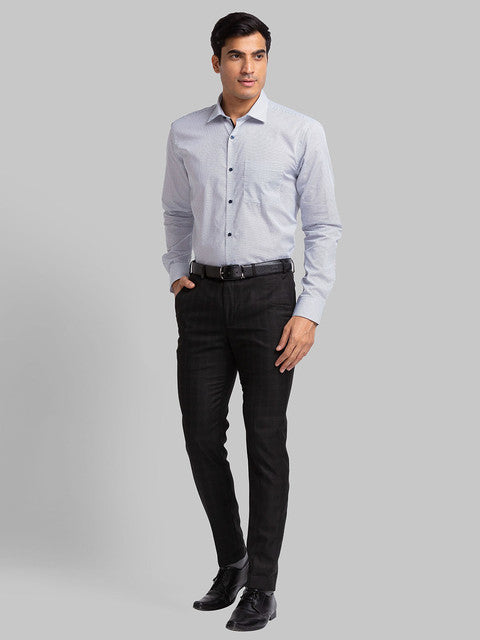 Park Avenue Men Blue Printed Slim Fit Cotton Shirt