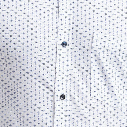 Men White Slim Fit Print Cotton Blend Shirts