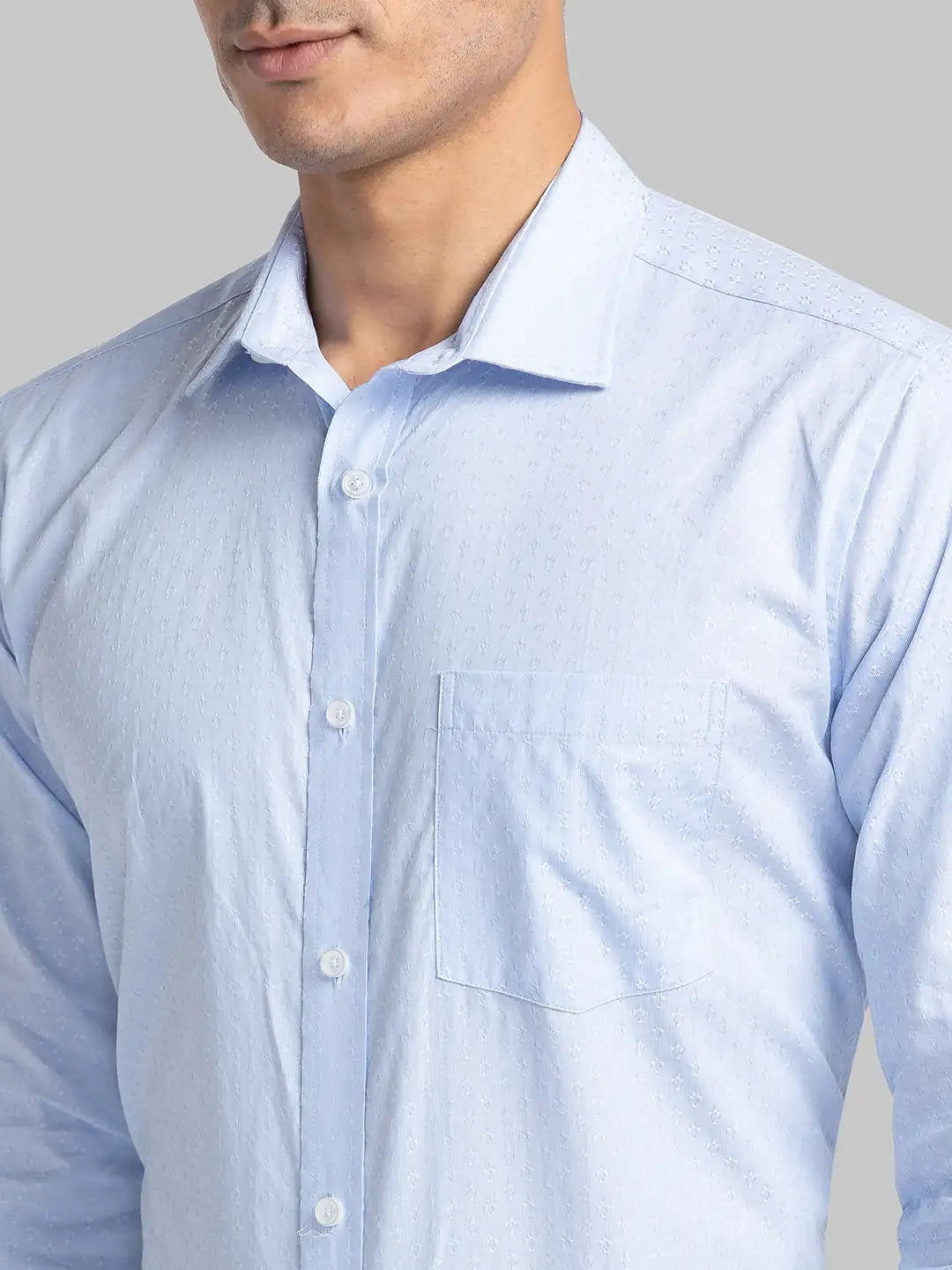 Men Blue Slim Fit Stripe Cotton Blend Shirts