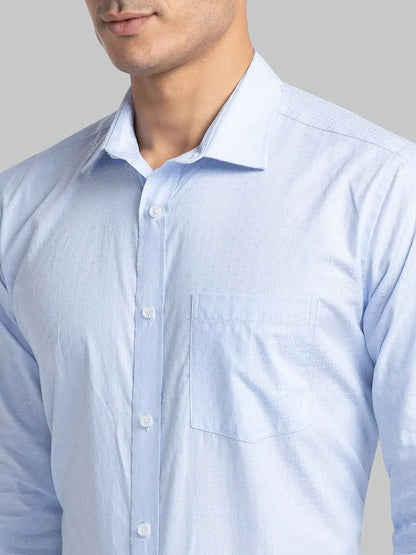 Men Blue Slim Fit Stripe Cotton Blend Shirts