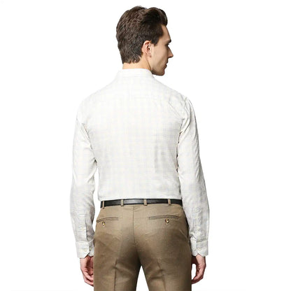 Men Yellow Slim Fit Checks Cotton Shirts