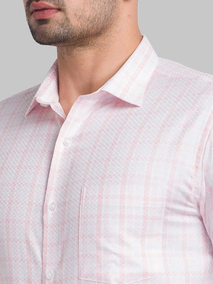 Men Red Slim Fit Checks Cotton Shirts