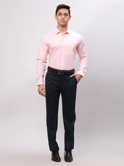 Park Avenue Men Orange Solid Slim Fit Cotton Shirt