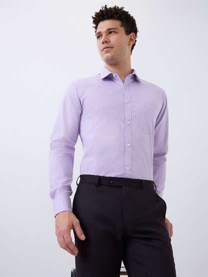 Park Avenue Men Purple Slim Fit Cotton Formal Shirt