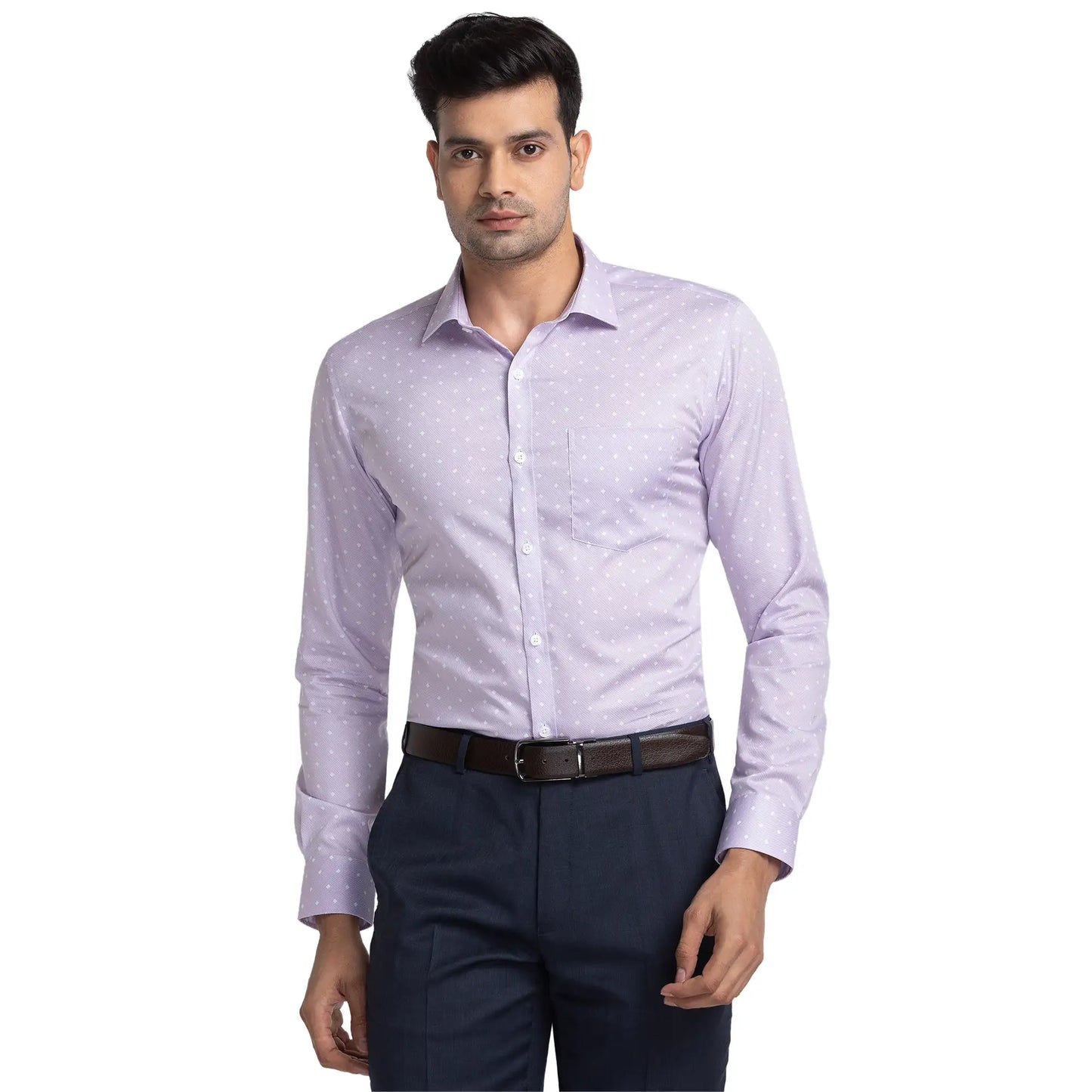 Park Avenue Men Violet Slim Fit Printed Cotton Formal Shirt
