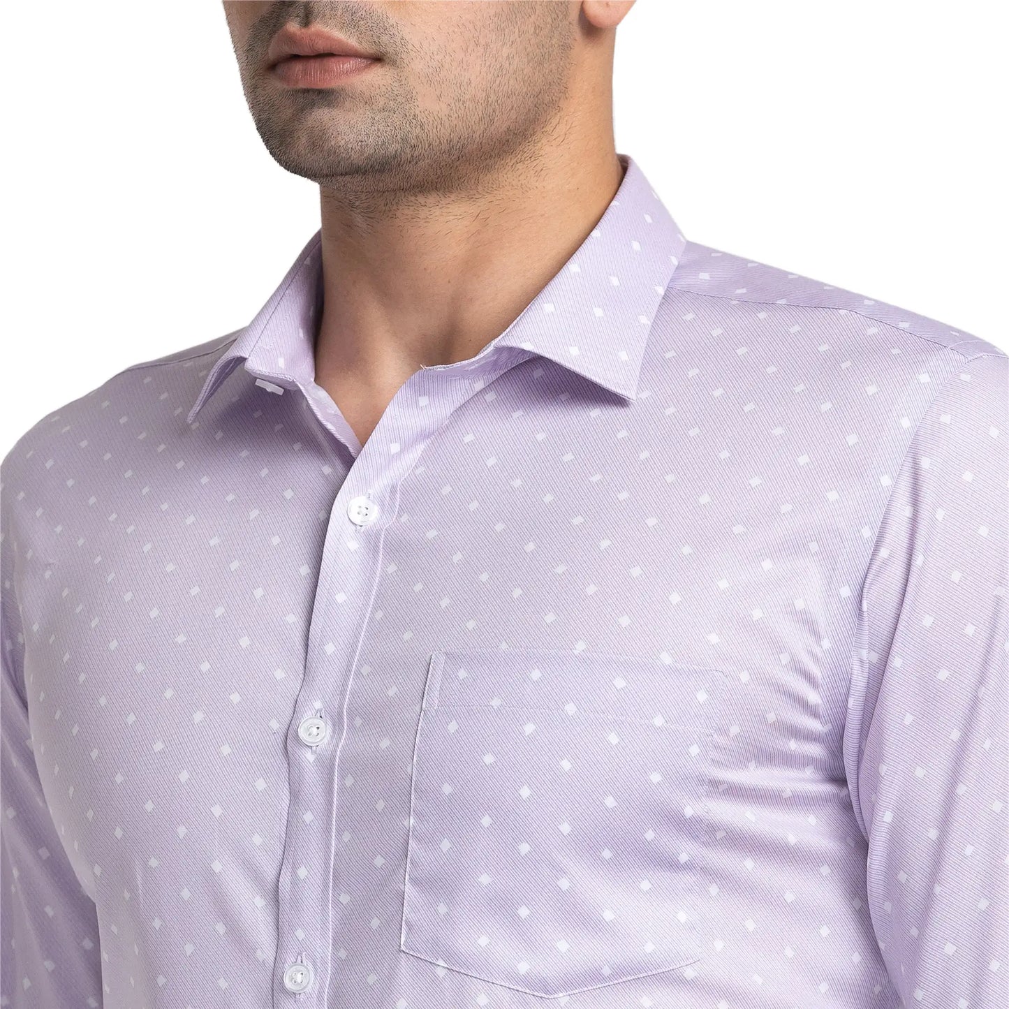 Park Avenue Men Violet Slim Fit Printed Cotton Formal Shirt