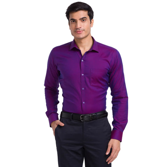 Park Avenue Men Purple Structured Slim Fit Cotton Formal Shirt