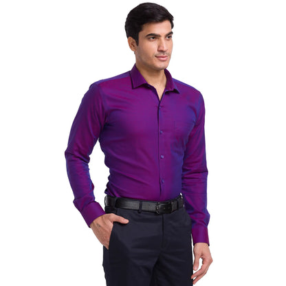 Park Avenue Men Purple Structured Slim Fit Cotton Formal Shirt