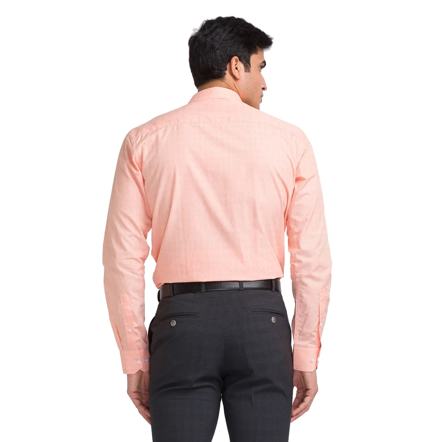 Men Orange Slim Fit Fil-A-Fil Cotton Shirts