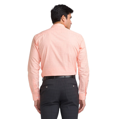 Men Orange Slim Fit Fil-A-Fil Cotton Shirts