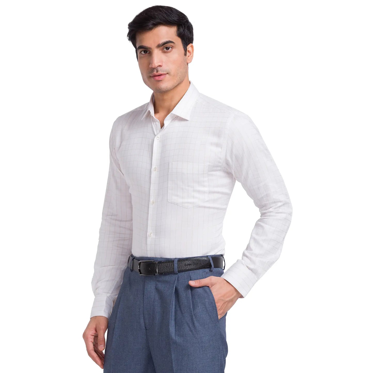 Park Avenue Men White Cotton Formal Shirt