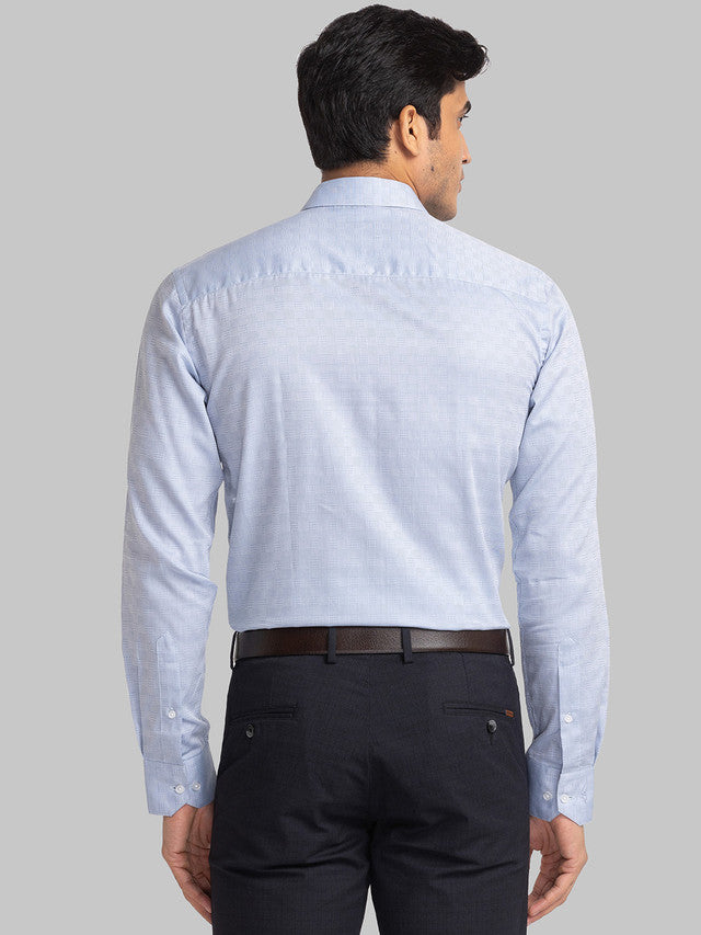 Park Avenue Blue Structure Slim Fit Cotton Formal Shirt
