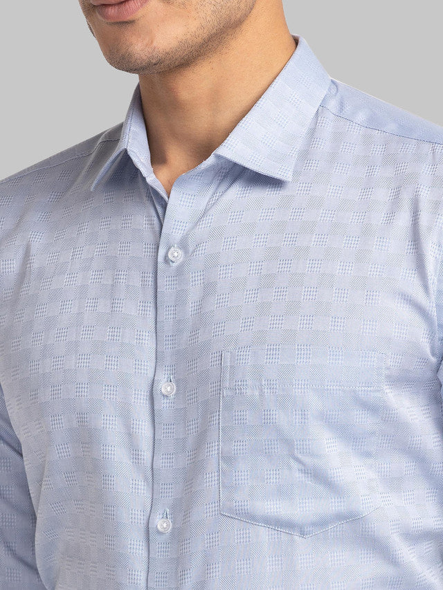 Park Avenue Blue Structure Slim Fit Cotton Formal Shirt
