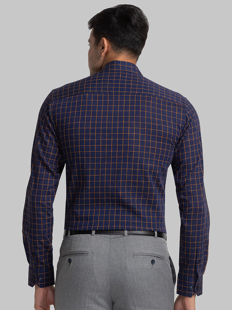 Park Avenue Men Blue Slim Fit Checks Shirt