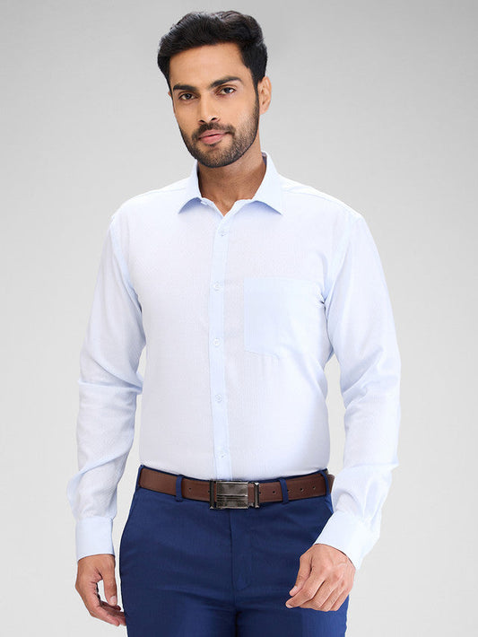 Park Avenue Blue Structure Slim Fit Cotton Formal Shirt