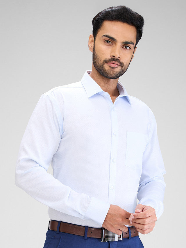 Park Avenue Blue Structure Slim Fit Cotton Formal Shirt