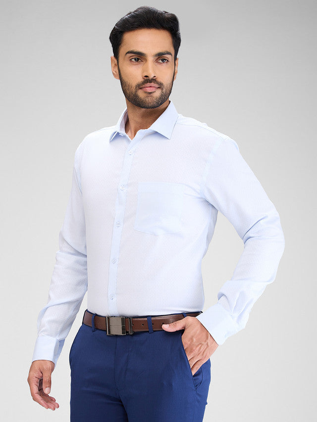 Park Avenue Blue Structure Slim Fit Cotton Formal Shirt