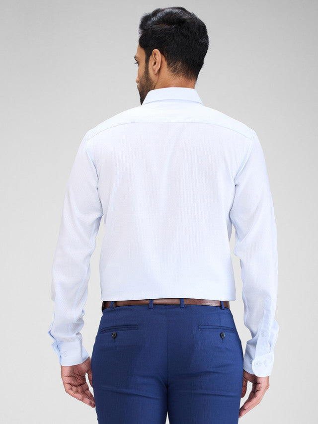 Park Avenue Blue Structure Slim Fit Cotton Formal Shirt