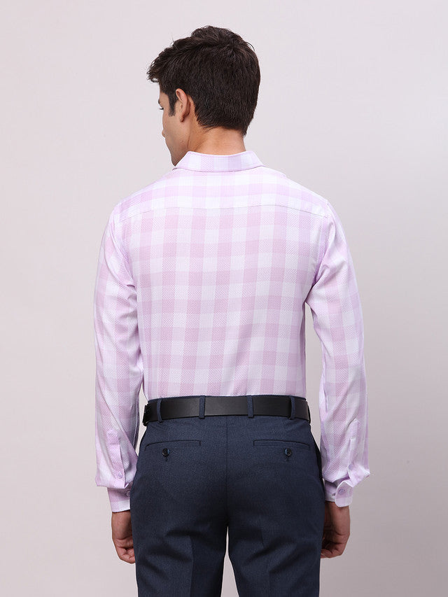 Park Avenue Purple Checks Slim Fit Full Sleeve Cotton Shirt