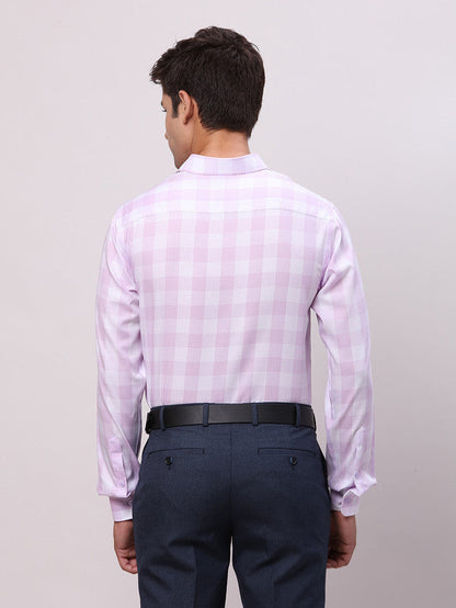 Park Avenue Purple Checks Slim Fit Full Sleeve Cotton Shirt