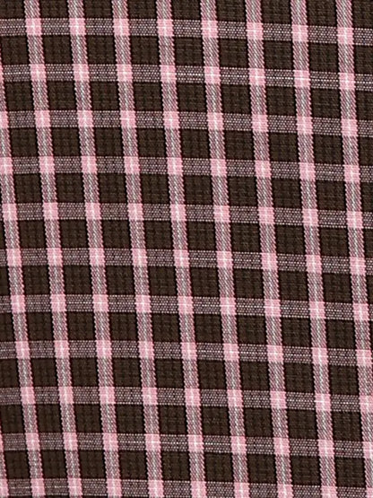 Men Brown Slim Fit Checks Cotton Shirts