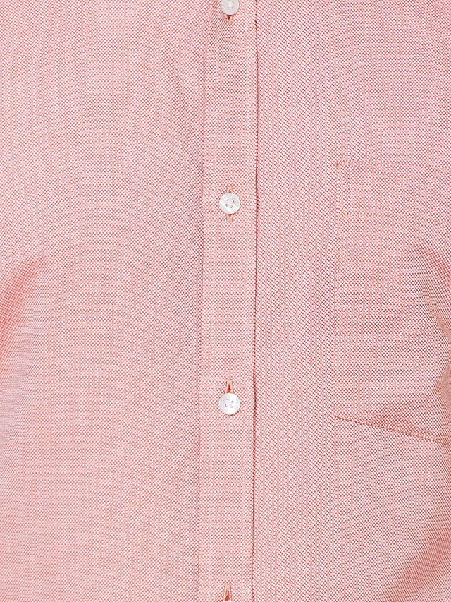 Park Avenue Men Orange Structure Slim Fit Cotton Shirt