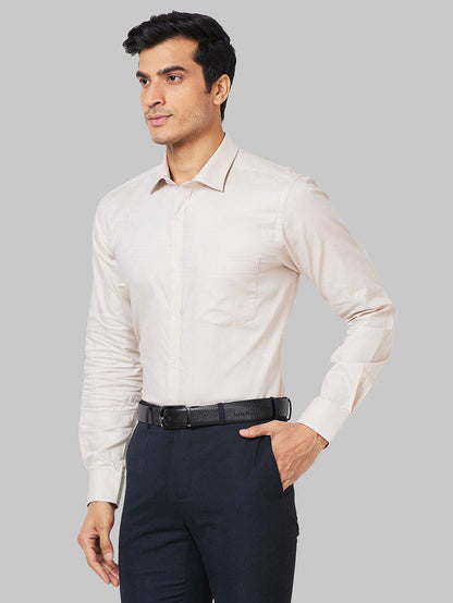 Park Avenue Men Brown Structure Slim Fit Cotton Formal Shirt