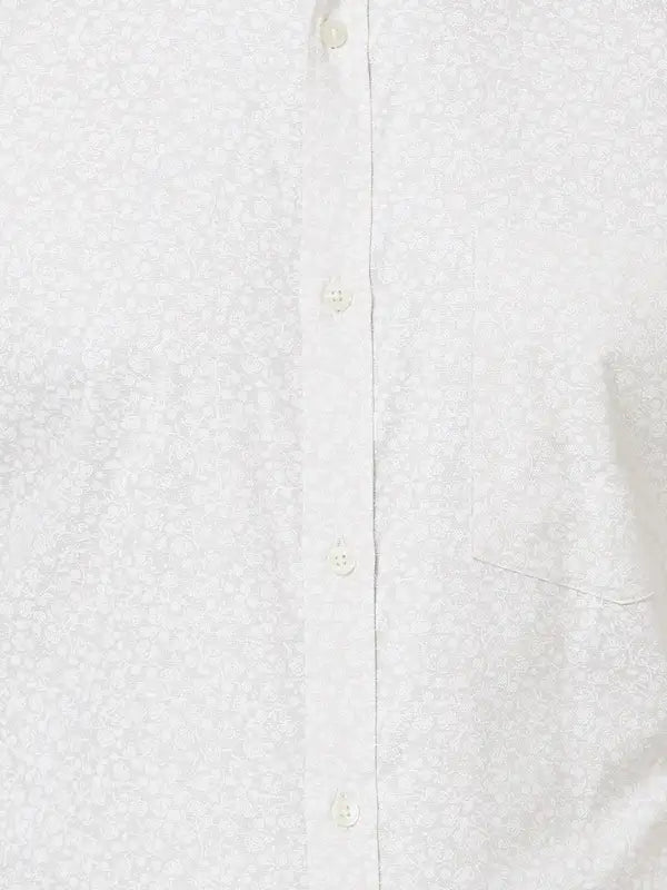 Park Avenue Men Grey Printed Slim Fit Cotton Formal Shirt