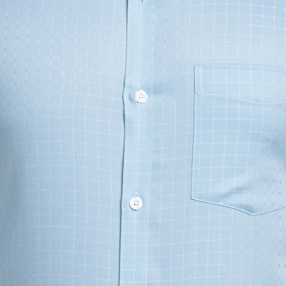 Park Avenue Men Blue Checks Slim Fit Cotton Shirt