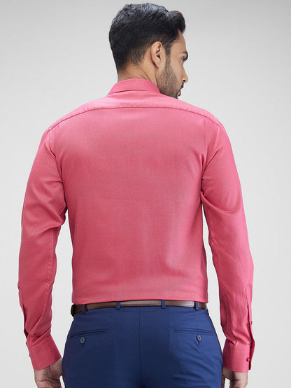 Park Avenue Maroon Structure Slim Fit Cotton Formal Shirt