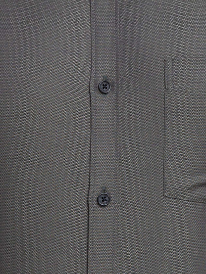 Park Avenue Men Green Self Design Slim Fit Full Sleeve Semi Cut Away Collar Shirt