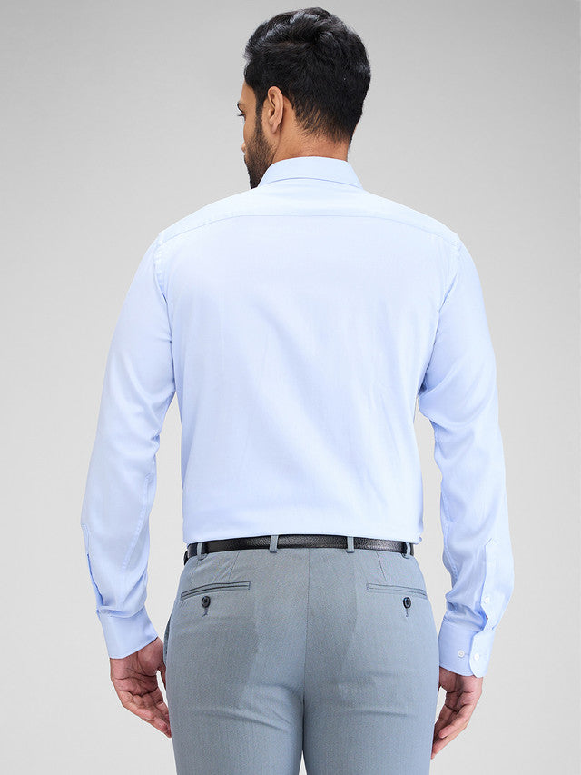 Park Avenue Blue Solid Slim Fit Cotton Formal Shirt