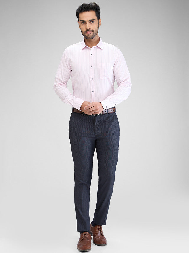 Park Avenue Men Pink Striped Slim Fit Cotton Formal Shirt