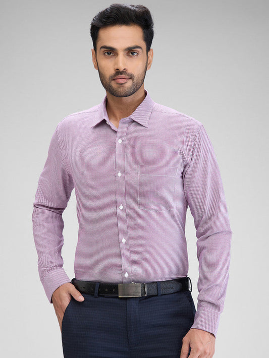 Park Avenue Purple Structure Slim Fit Cotton Formal Shirt