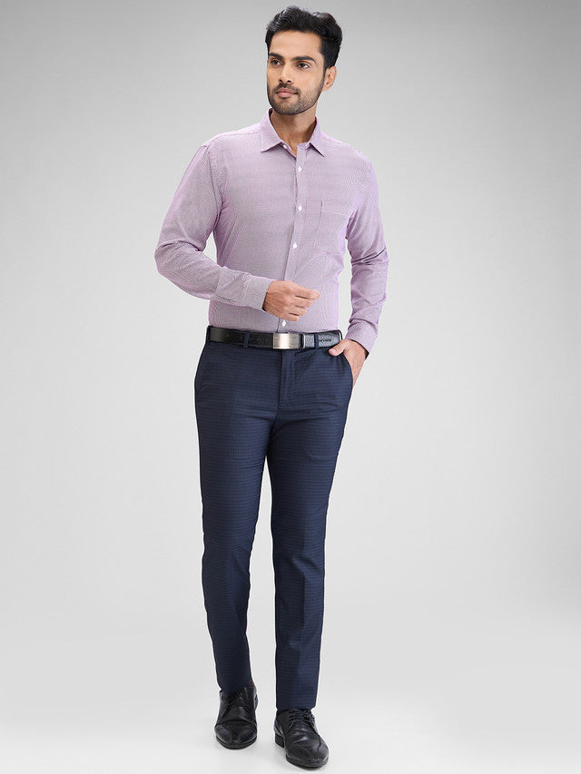 Park Avenue Purple Structure Slim Fit Cotton Formal Shirt