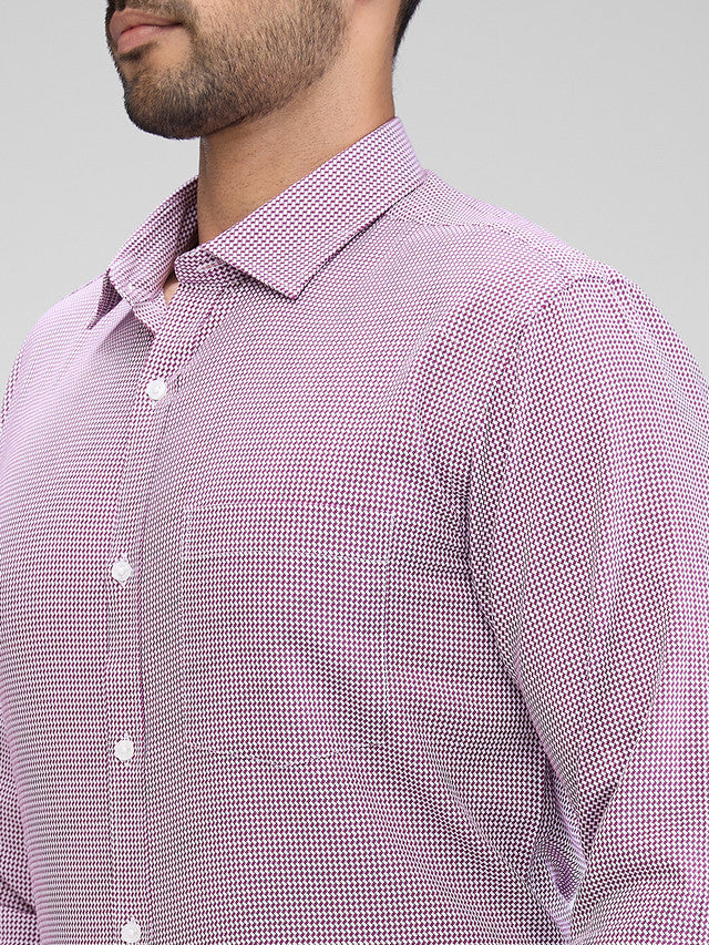 Park Avenue Purple Structure Slim Fit Cotton Formal Shirt